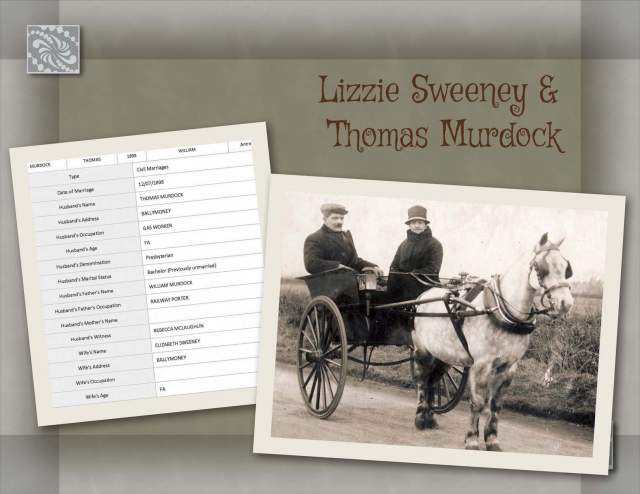 Lizzie Sweeney & Thomas Murdock Marriage Record